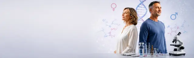 Mann und Frau; DNA, Forschung, Medikamente