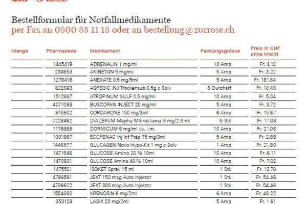 Bestell- und Rezeptformulare