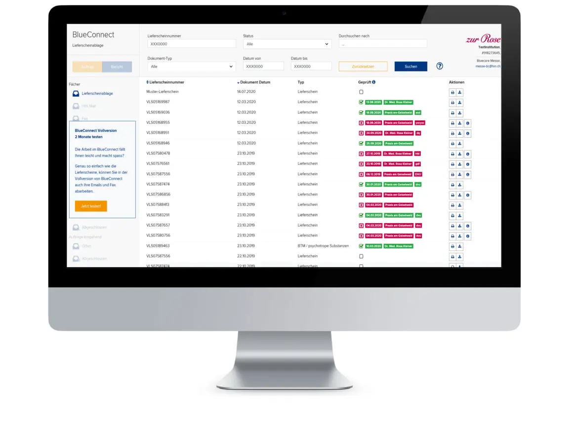 Screenshot Tool elektronische Lieferscheinablage