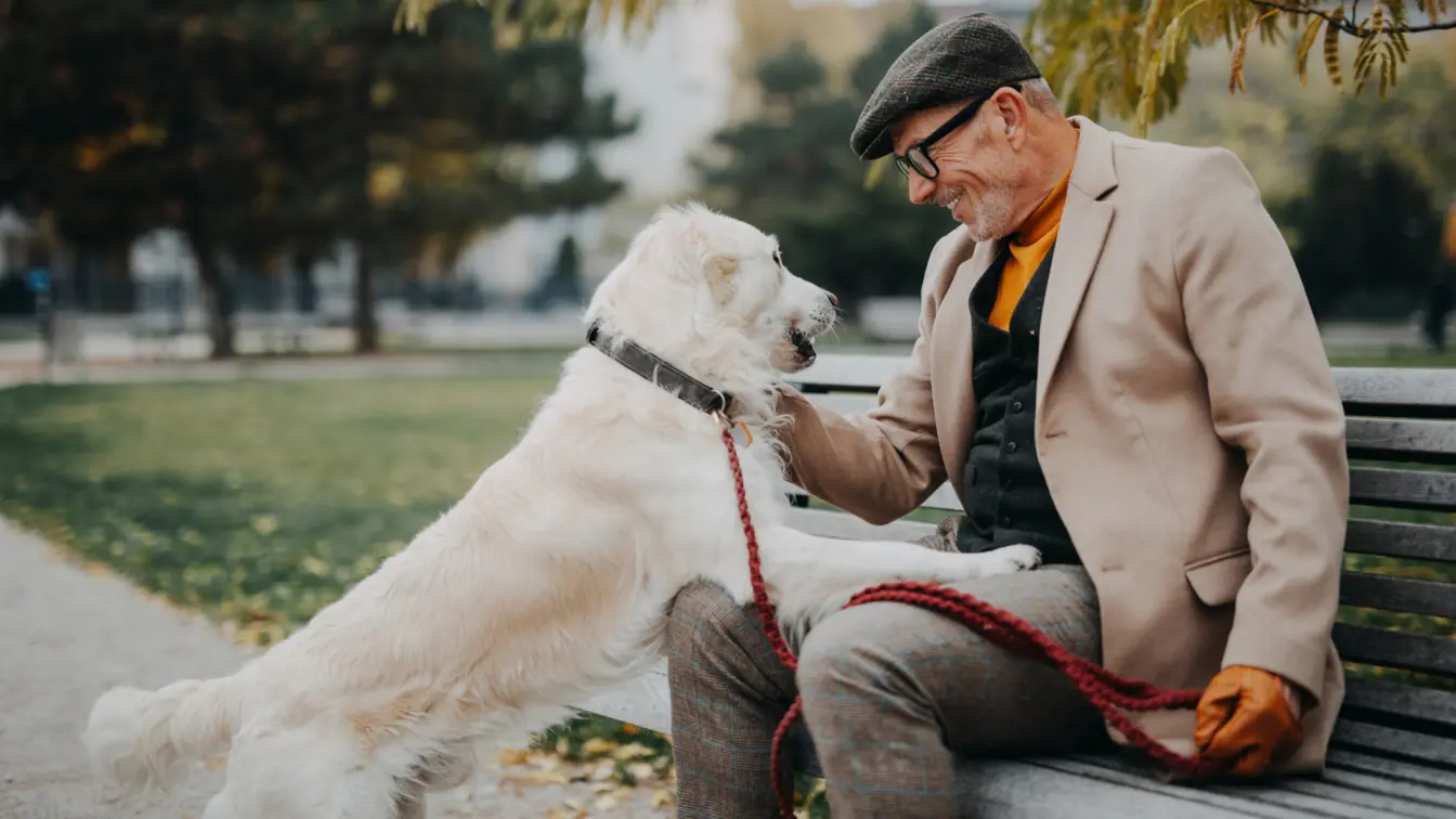 Mann mit Hund
