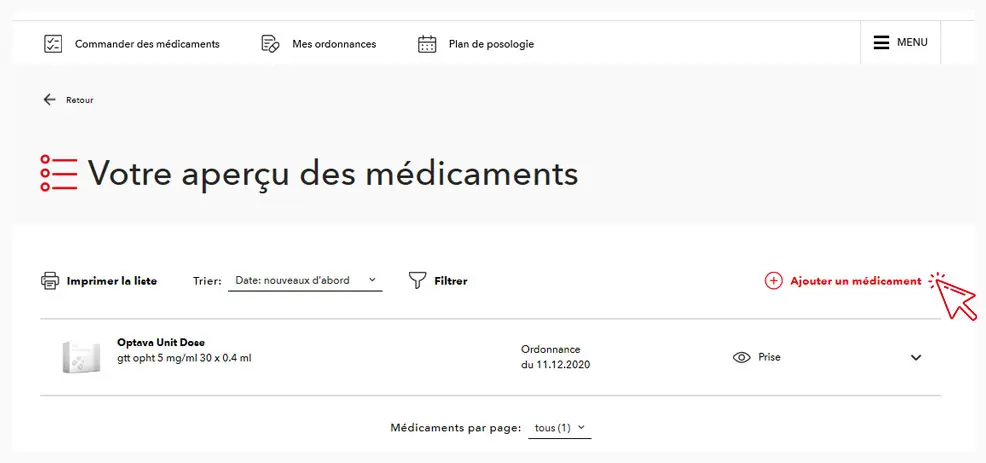 La liste est vide