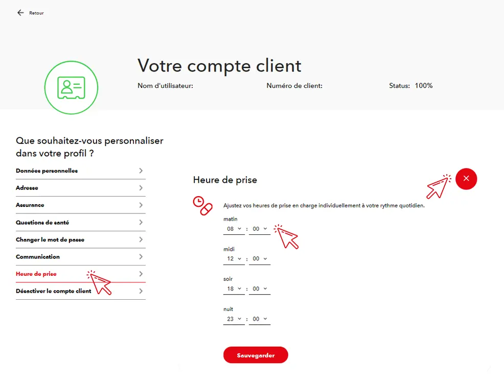 Votre heures de prise