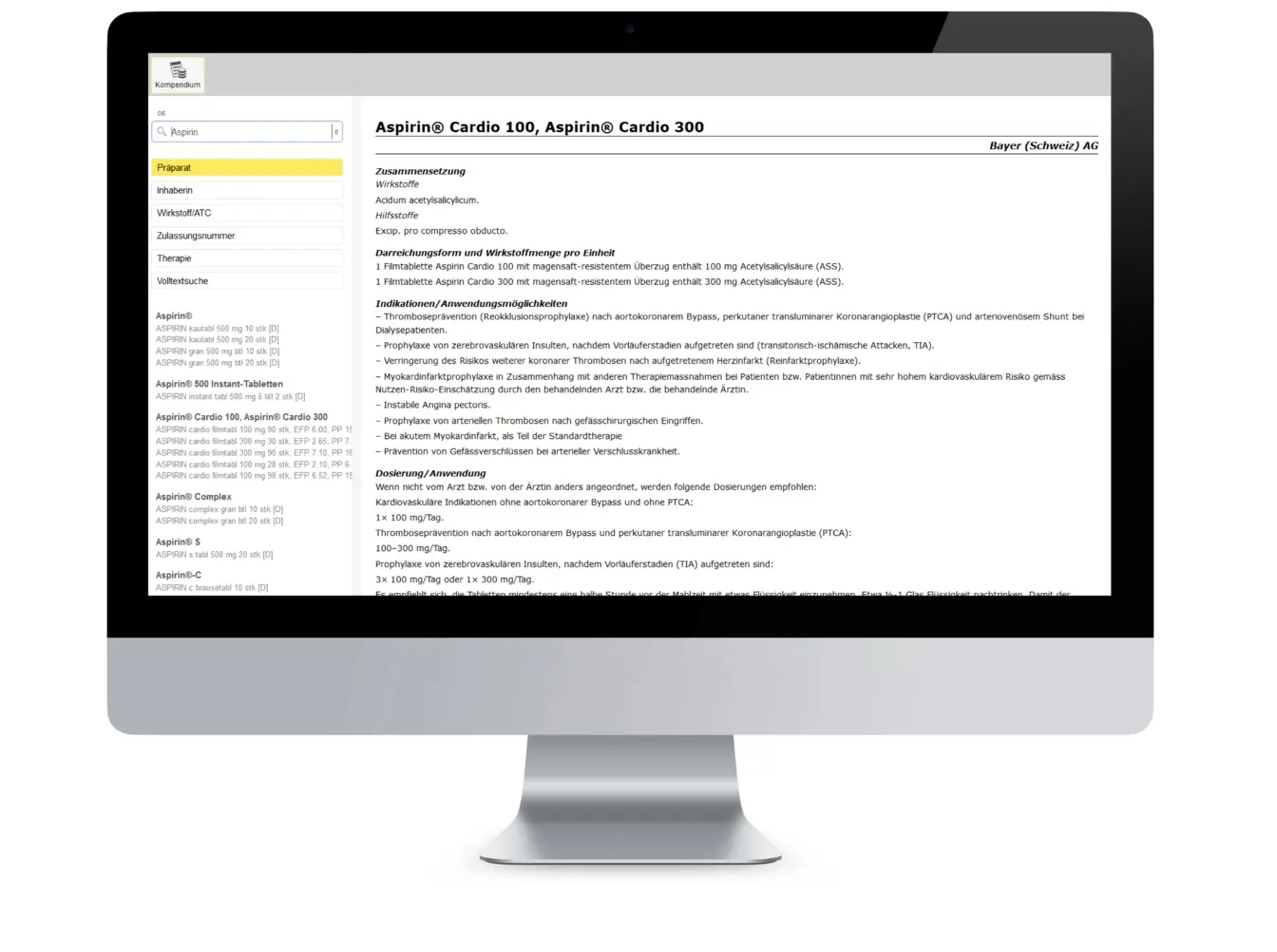 Vista del browser del programma Amiko