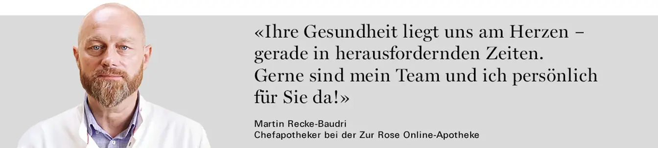 Zitat Martin Recke-Baudri: Ihre Gesundheit liegt uns am Herzen - gerade in herausfordernden Zeiten. Gerne sind mein Team und ich persönlich für Sie da.
