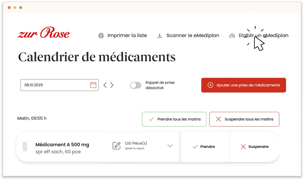 Exportation de l’eMediplan