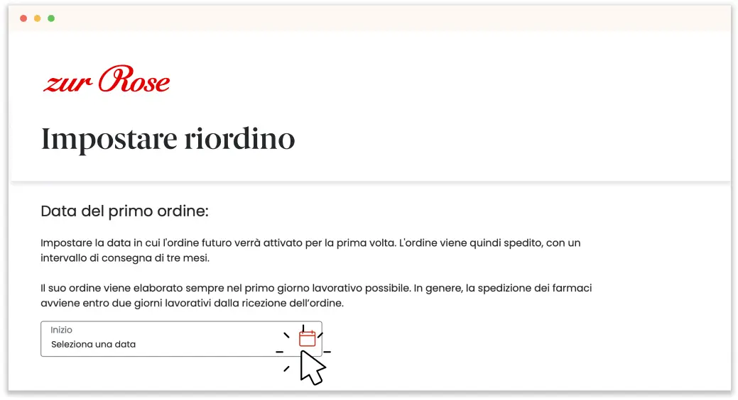 Indicare la data del primo ordine