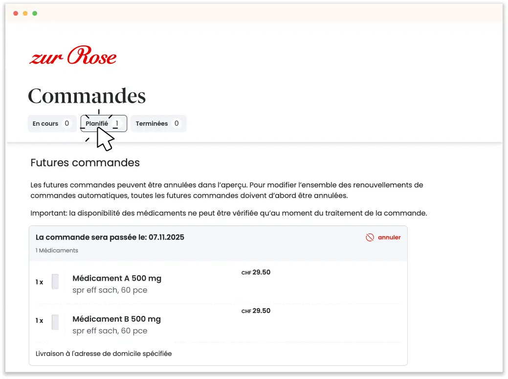 Gérer les commandes planifiées