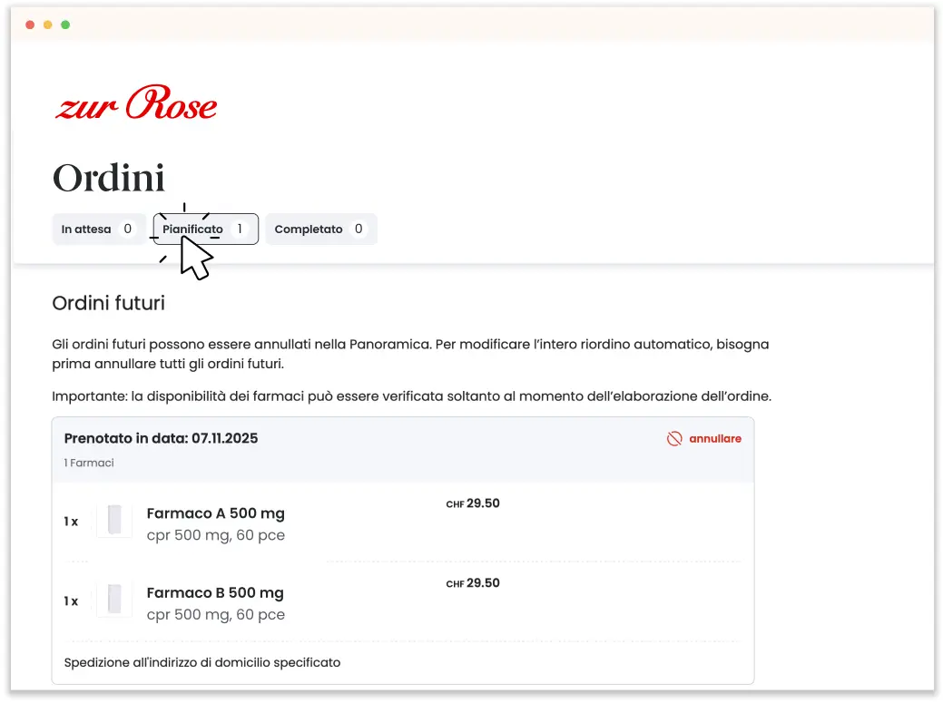 Gestire gli ordini programmati