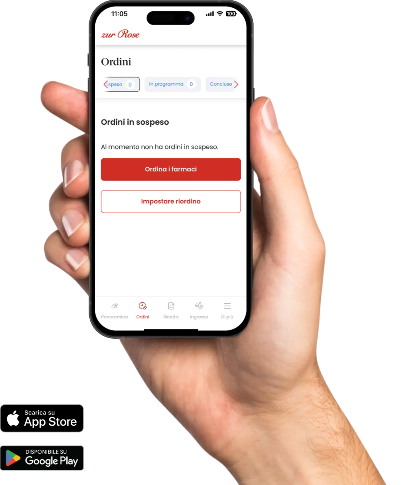 Hand mit Handy