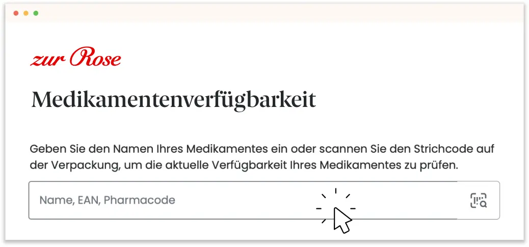 Medikament per Eingabe suchen