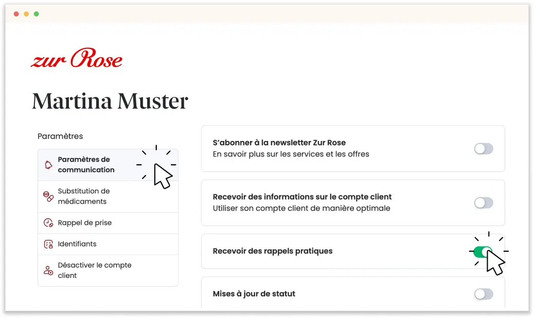 Modifier le rappel de renouvellement de commande