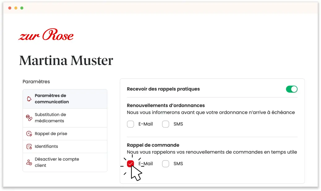 Configurer les rappels