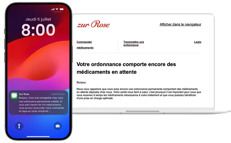 Rappel de renouvellement de commande