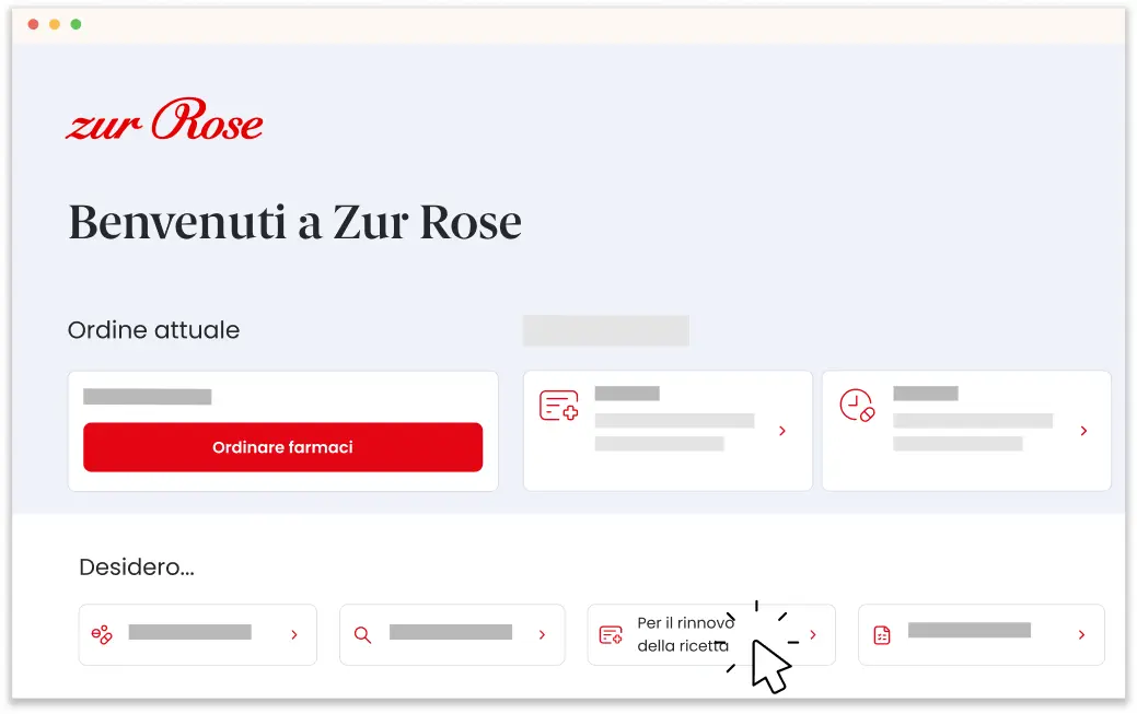 Selezionare il rinnovo della ricetta