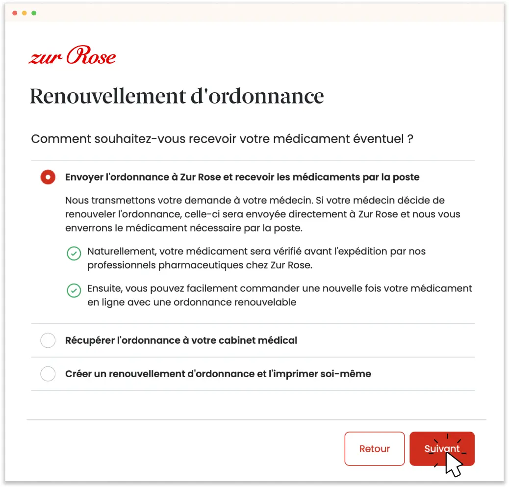 Choisissez les options de livraison