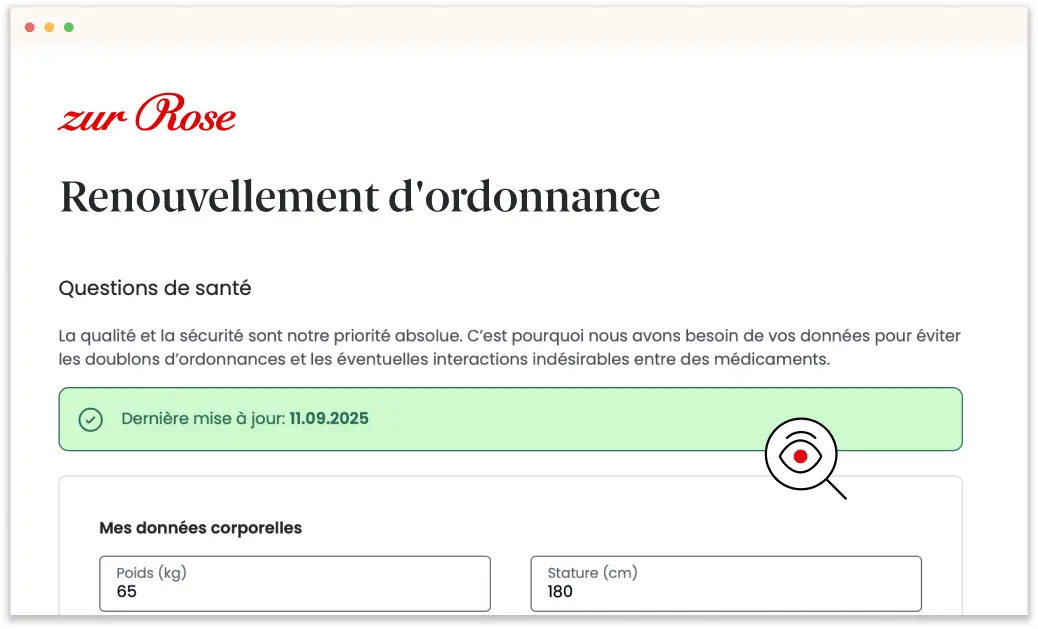 Vérifiez les données de santé