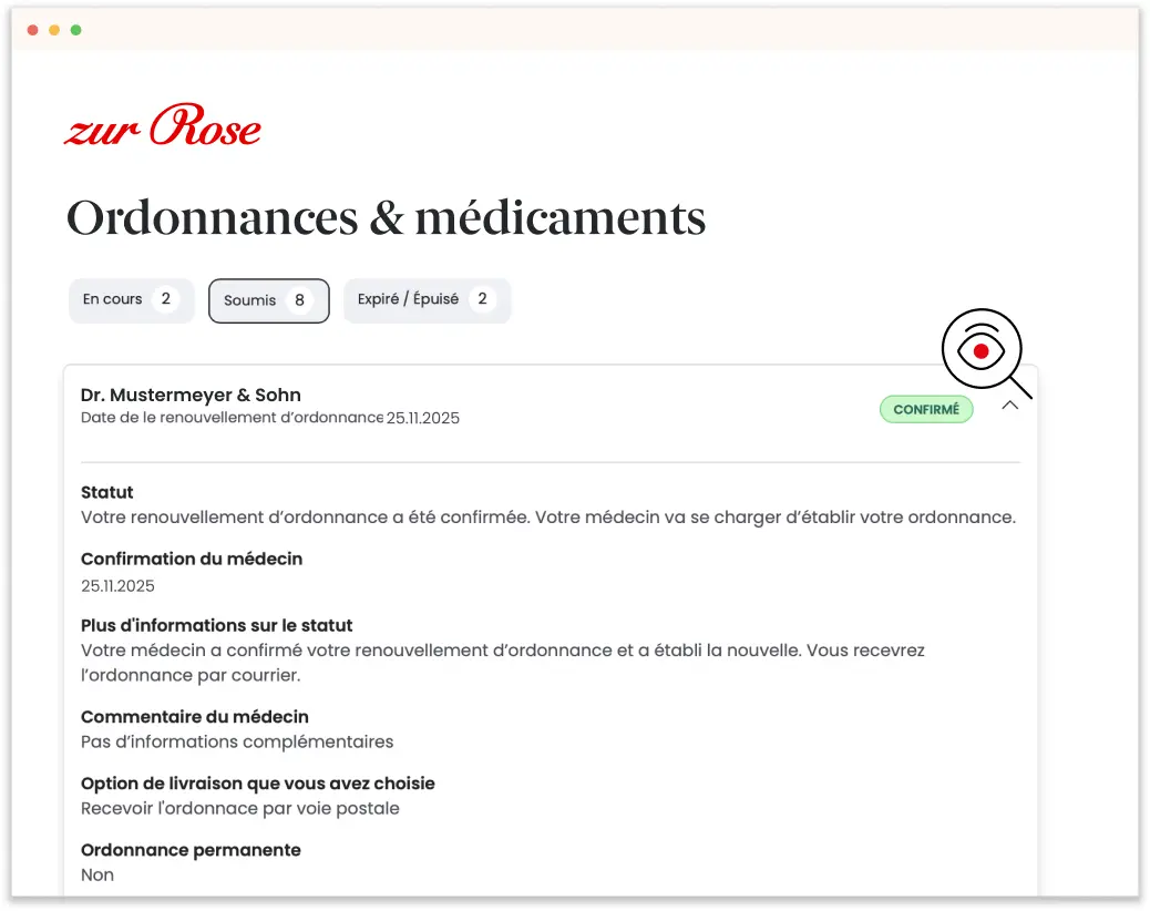 Vérifiez le statut de la demande