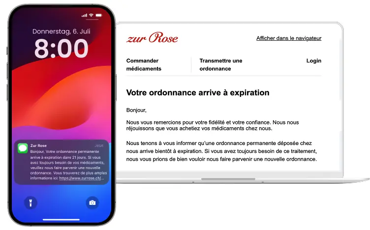 Rappel de renouvellement d’ordonnance