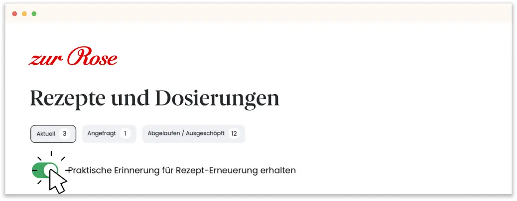 Sich an Rezept-Erneuerung erinnern lassen