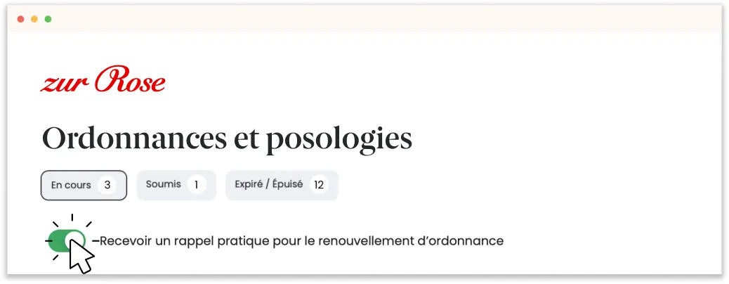 Paramétrer un renouvellement d’ordonnance