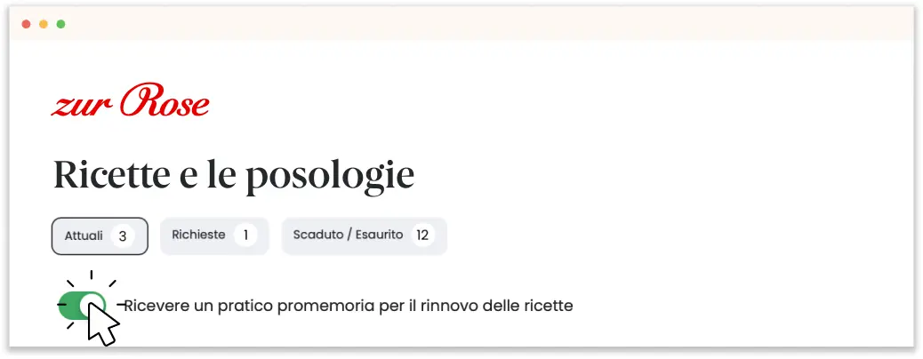 Attivare un promemoria per il rinnovo della ricetta