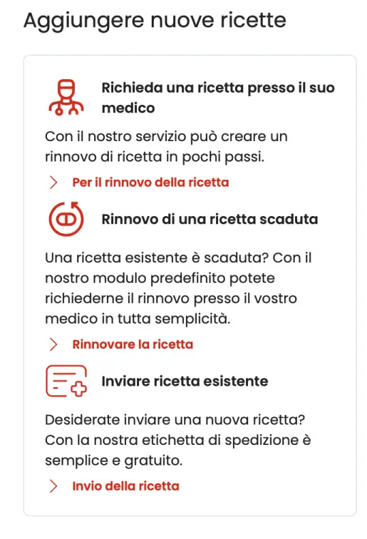 Richiedere o inviare una (nuova) ricetta